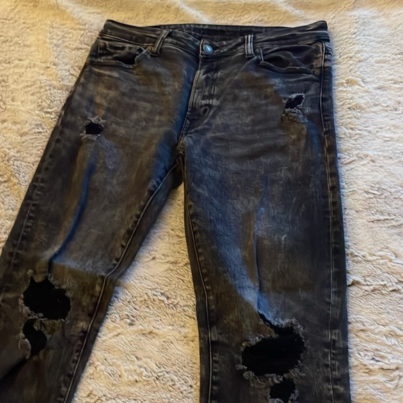 American Eagle Distressed Skinny Jeans 33x34 - Picture 3 of 12